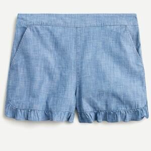 J.Crew Ruffle pull-on short in chambray women’s size XS